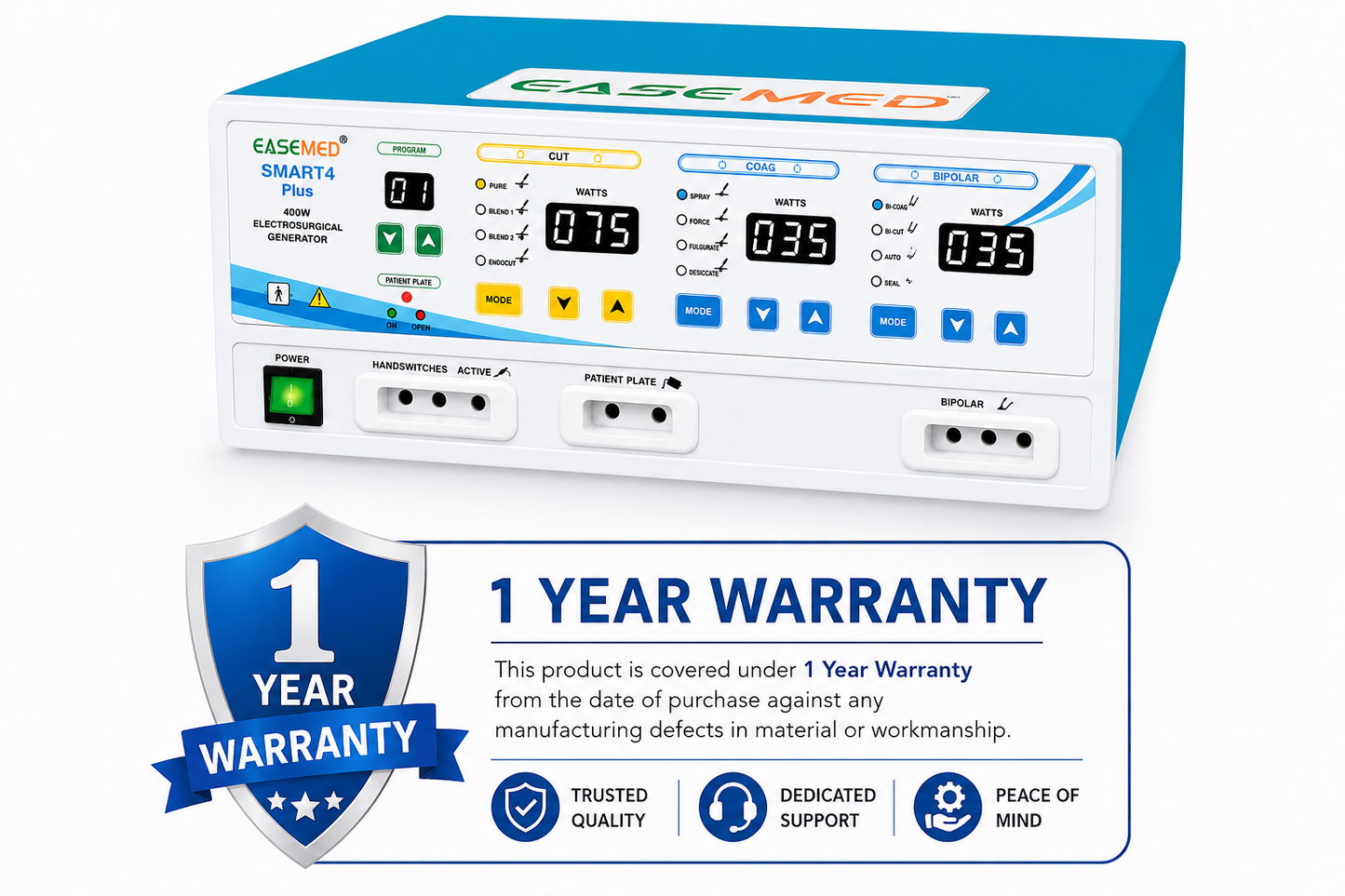 EASEMED Smart 4 Plus Advance 400W Electrosurgical Generator Digital Monopolar Bipolar Cautery Machine - Instrumed Healthcare