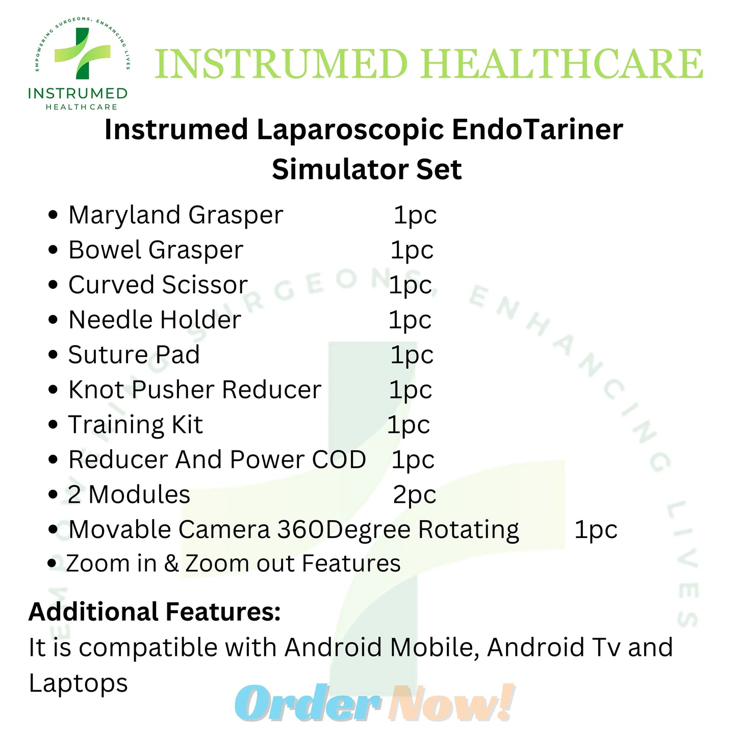 Laparoscopic Bodyshape Endo Trainer With Complete Set Practice Kit - Instrumed Healthcare