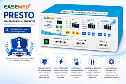 EASEMED PRESTO 400W Saline Bipolar TURP Electrosurgical Generator | Digital Cautery Machine for Urology & Electrosurgery - Instrumed Healthcare