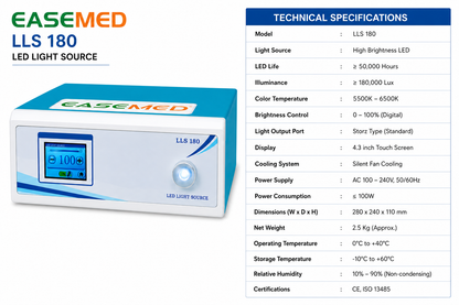 EASEMED LLS 180 180W LED Light Source for Laparoscopy & Endoscopy | Medical Cold Light Source - Instrumed Healthcare