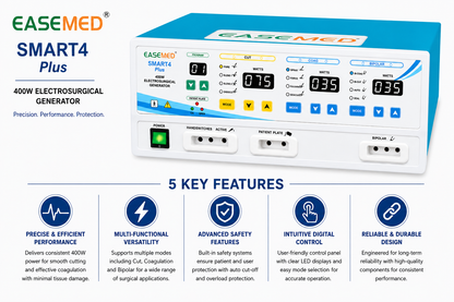 EASEMED Smart 4 Plus Advance 400W Electrosurgical Generator Digital Monopolar Bipolar Cautery Machine - Instrumed Healthcare