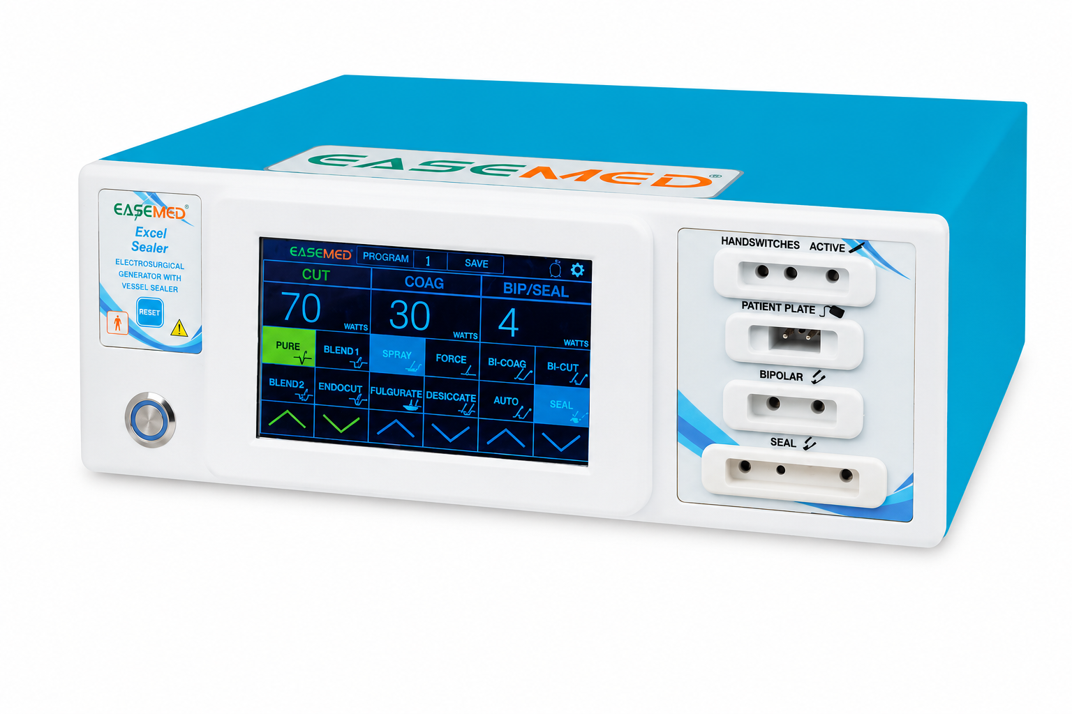 EASEMED EXCEL SEALER 400W Digital Touch Screen Cautery Machine | Monopolar, Bipolar & Vessel Sealing Electrosurgical Generator - Instrumed Healthcare
