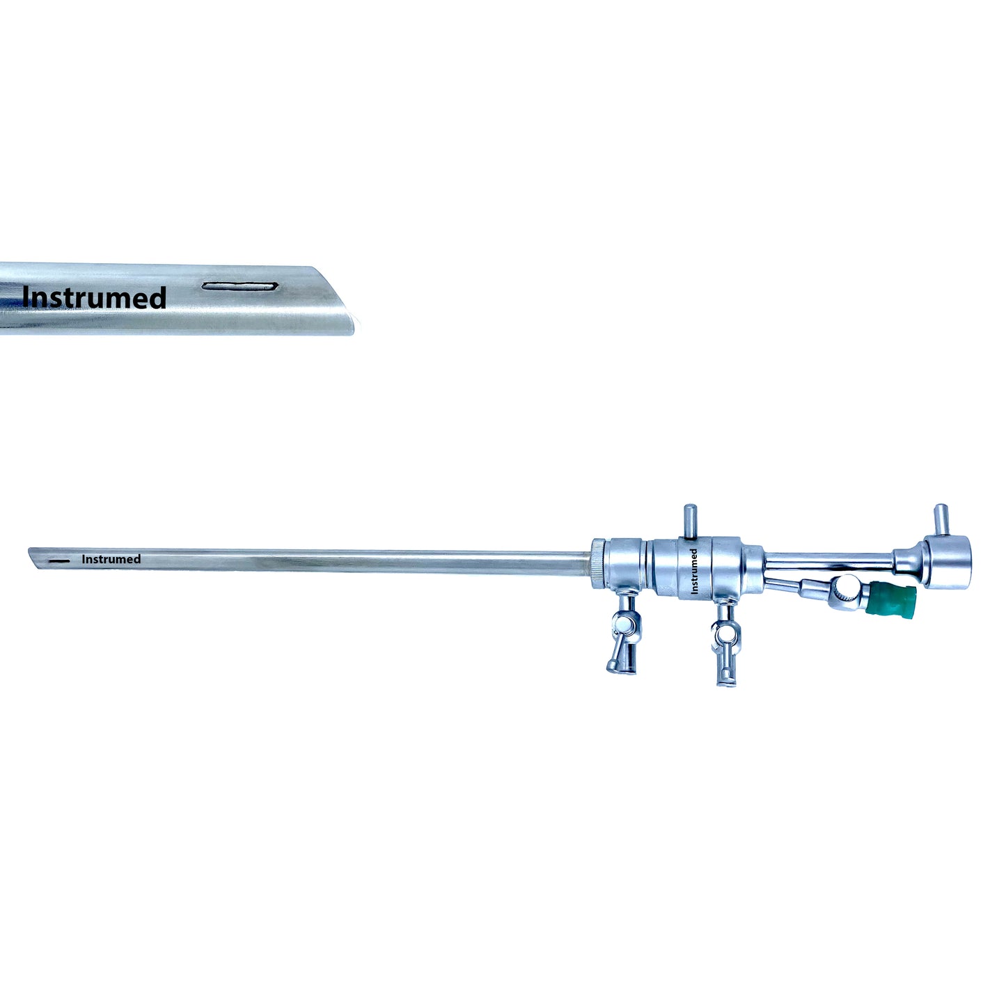 Reusable stainless steel hysteroscopy operative sheath compatible with 2.9mm and 4mm hysteroscopes for gynecological endoscopic procedures.