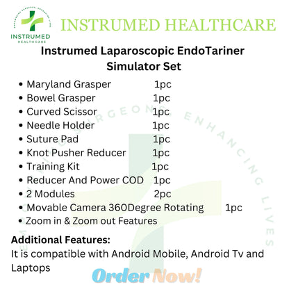 Laparoscopic Bodyshape Endo Trainer With Complete Set Practice Kit - Instrumed Healthcare