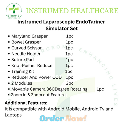 Laparoscopic Beetle Endotrainer Set Rectangular Box Complete Practice Kit - Instrumed Healthcare