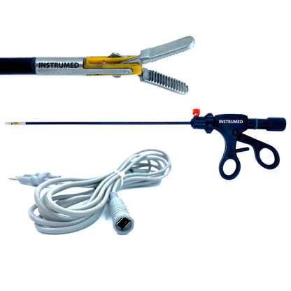 Laparoscopic Bipolar Ruby Plain Forceps for precise tissue grasping and safe coagulation in minimally invasive surgery.