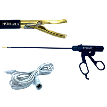 Bissinger bipolar vessel sealer cutter forceps with 5mm diameter and 330mm working length for laparoscopic surgery.