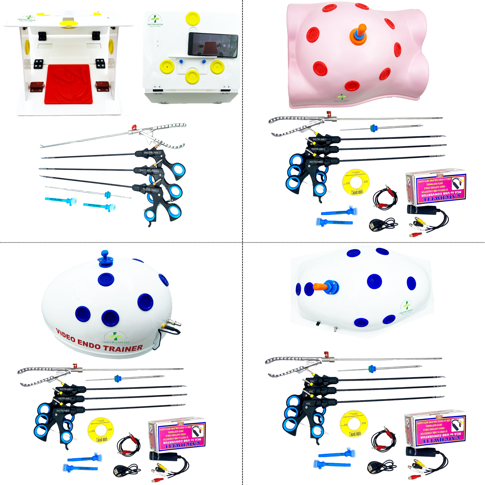 Laparoscopic simulator endo trainer used for practicing minimally invasive surgical skills and hand-eye coordination.