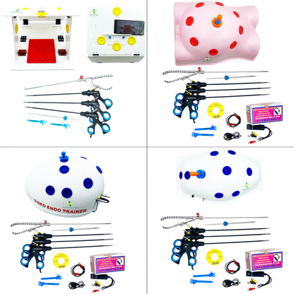 Laparoscopic simulator endo trainer used for practicing minimally invasive surgical skills and hand-eye coordination.